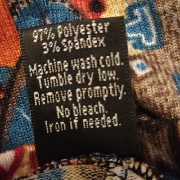 WinWin Size L XL Bell sleeve orange blue Geometric Boho‎ tunic v neck pullover - Picture 6 of 8